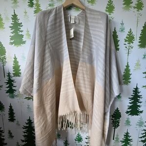 a.n.a Beige and Gray Striped Wrap